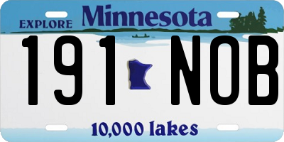 MN license plate 191NOB