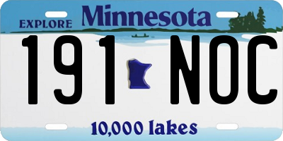MN license plate 191NOC