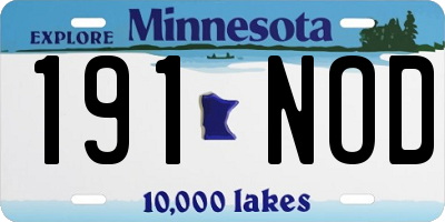 MN license plate 191NOD