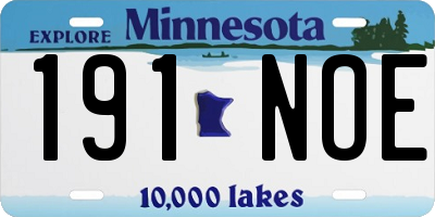 MN license plate 191NOE