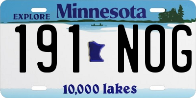 MN license plate 191NOG