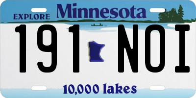 MN license plate 191NOI