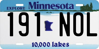 MN license plate 191NOL