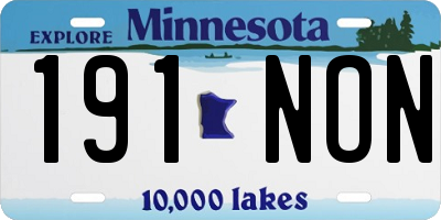MN license plate 191NON