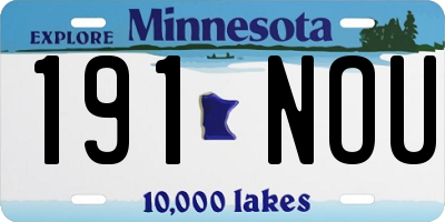 MN license plate 191NOU