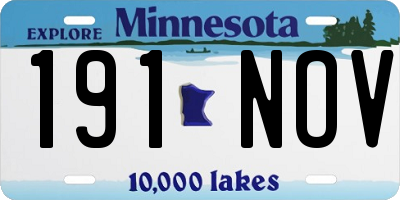 MN license plate 191NOV