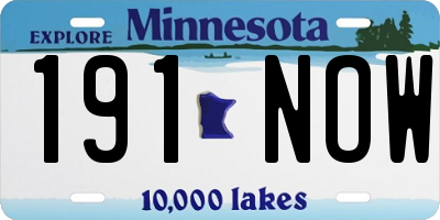MN license plate 191NOW