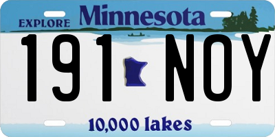 MN license plate 191NOY
