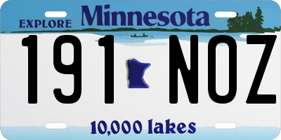 MN license plate 191NOZ