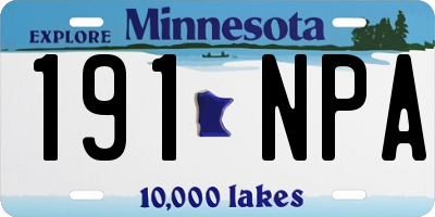MN license plate 191NPA