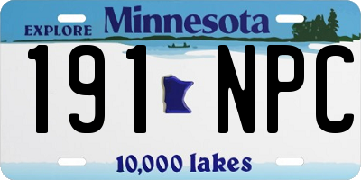 MN license plate 191NPC