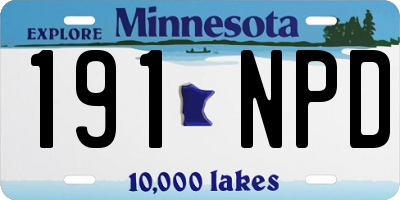 MN license plate 191NPD