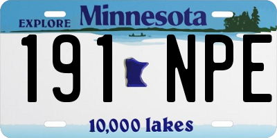 MN license plate 191NPE