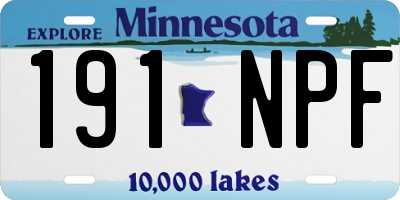 MN license plate 191NPF