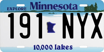MN license plate 191NYX