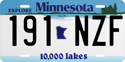 MN license plate 191NZF