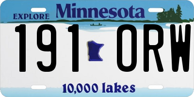 MN license plate 191ORW