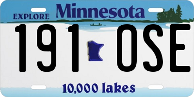 MN license plate 191OSE