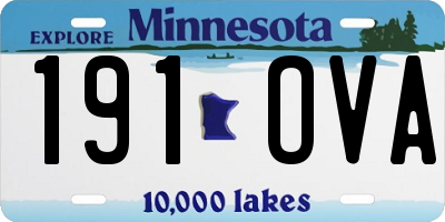 MN license plate 191OVA