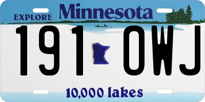 MN license plate 191OWJ