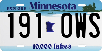 MN license plate 191OWS