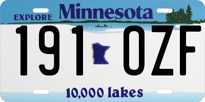 MN license plate 191OZF
