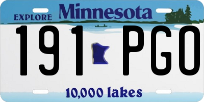 MN license plate 191PGO