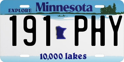 MN license plate 191PHY