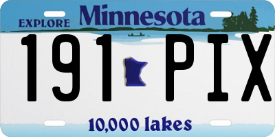 MN license plate 191PIX