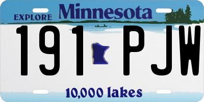 MN license plate 191PJW