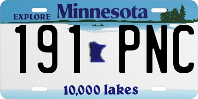 MN license plate 191PNC