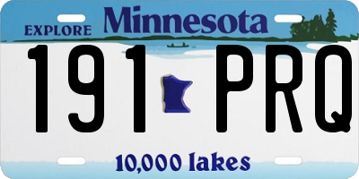 MN license plate 191PRQ