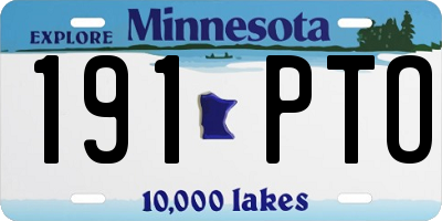 MN license plate 191PTO