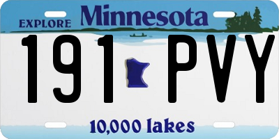 MN license plate 191PVY