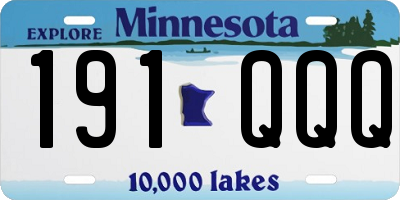 MN license plate 191QQQ