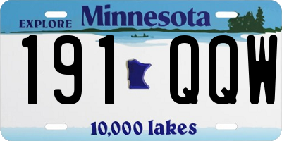 MN license plate 191QQW