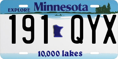 MN license plate 191QYX