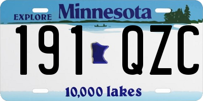 MN license plate 191QZC