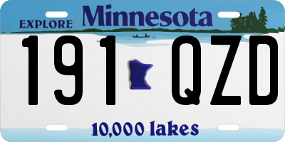 MN license plate 191QZD