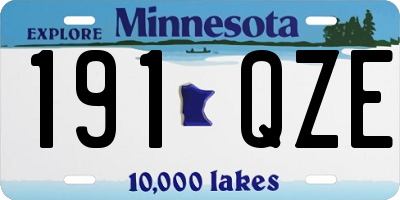 MN license plate 191QZE