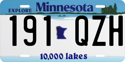 MN license plate 191QZH