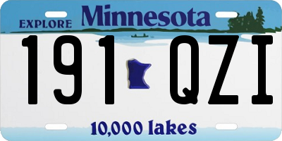 MN license plate 191QZI