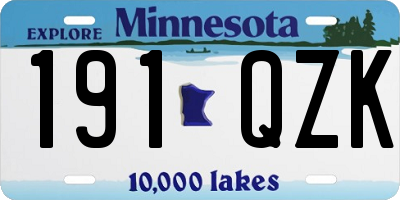 MN license plate 191QZK