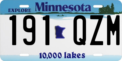 MN license plate 191QZM