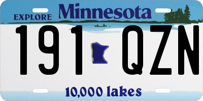MN license plate 191QZN