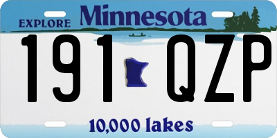 MN license plate 191QZP