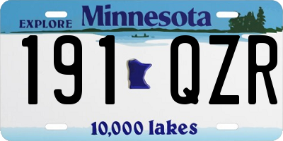 MN license plate 191QZR