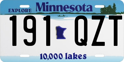MN license plate 191QZT