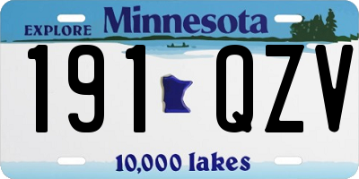 MN license plate 191QZV