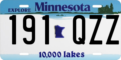 MN license plate 191QZZ